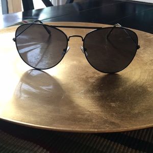 NWOT Oversized Aviator Sunglasses Black Frame 63mm